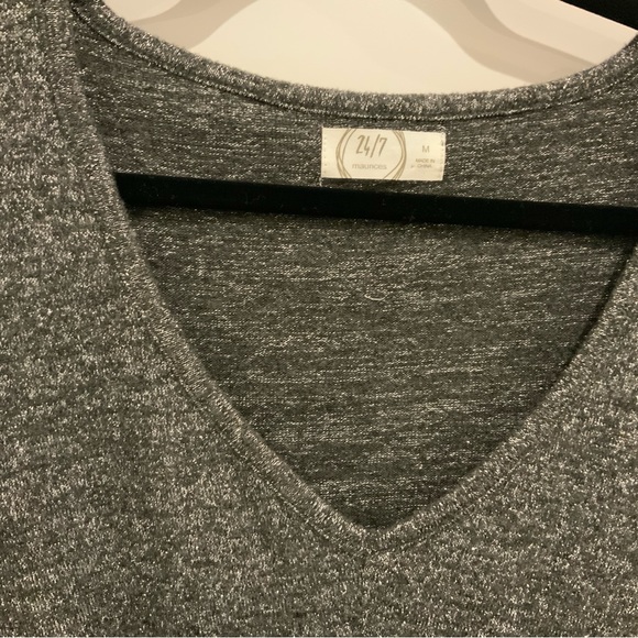 Maurices black/gray with silver weaved in long sleeve top - Picture 4 of 4
